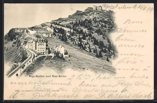AK Rigi-Kulm, Ortsansicht mit Rigi-Staffel