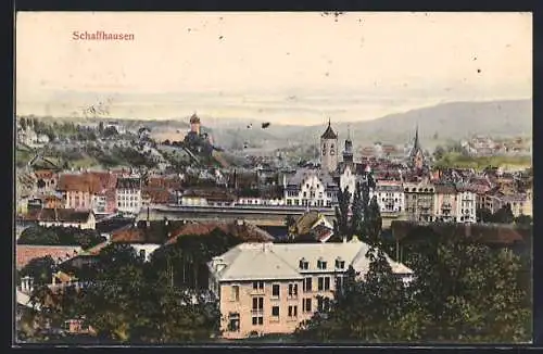 AK Schaffhausen, Totalansicht vom Berg aus