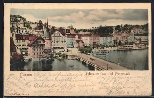 AK Luzern, Schwanenplatz und Promenade