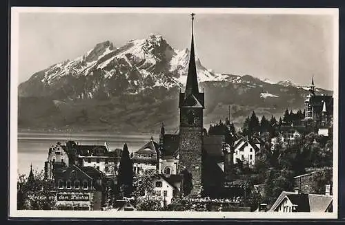AK Weggis, Die Kirche gegen den Pilatus