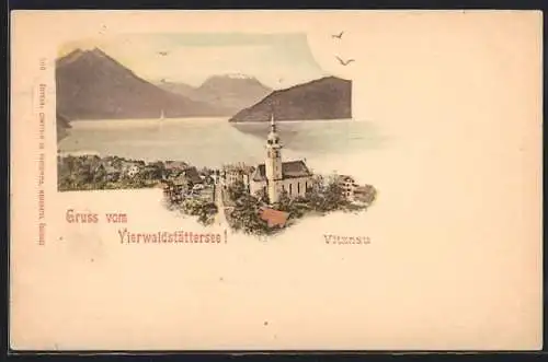 AK Vitznau, Ortsansicht am Vierwaldstättersee