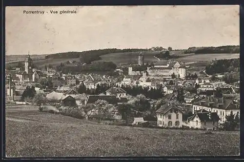 AK Porrentruy, Vue générale, Totalansicht vom Berg aus