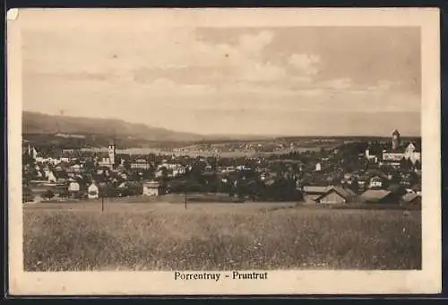 AK Porrentruy, Totalansicht von der Bergwiese aus
