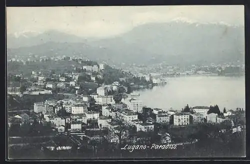 AK Lugano-Paradiso, Totalansicht an der Seeküste