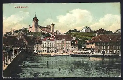 AK Schaffhausen, Salondampfer Neptun an der Anlegestelle