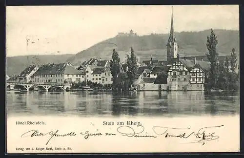 AK Stein am Rhein, Ortsansicht mit Hotel Rheinfels