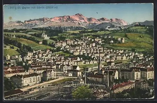 AK St. Gallen, Totalansicht mit Säntis