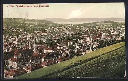AK St. Gallen, Totalansicht gegen den Bodensee