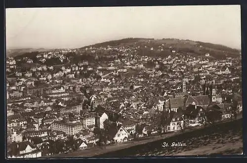 AK St. Gallen, Totalansicht vom Berg aus