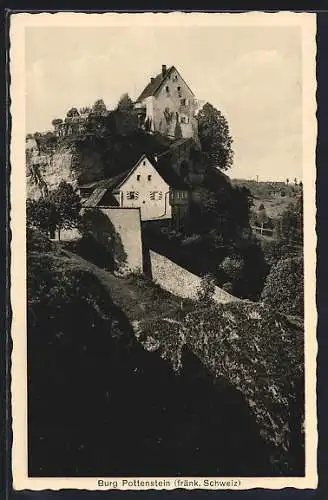 AK Pottenstein /fränk. Schweiz, Blick auf Burg Pottenstein