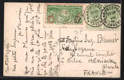 AK Anvers, Strassenpartie mit Strassenbahn