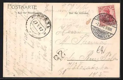 AK Frankfurt a. Main, Kaiserstrasse mit Tapetenhaus Jost und Strassenbahn