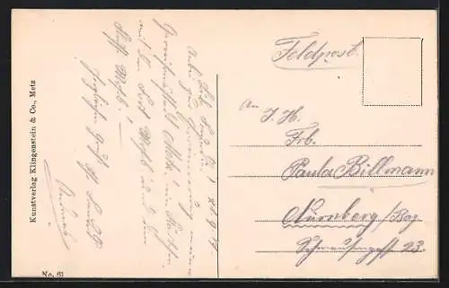 AK Metz, Totenbrücke mit Strassenbahn