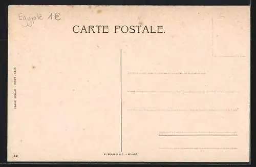 AK Port-Said, Rue du Commerce, Strassenpartie mit Strassenbahn