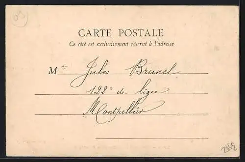 AK Lyon, perspective de la rue de la République, Strassenbahnen