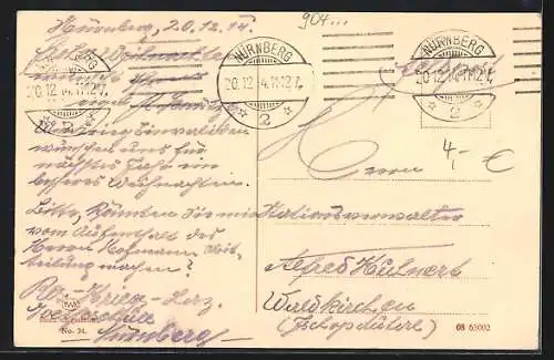 AK Nürnberg, Stadttheater mit Strassenbahn