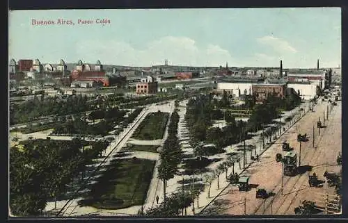 AK Buenos Aires, Paseo Colon, Strassenbahn