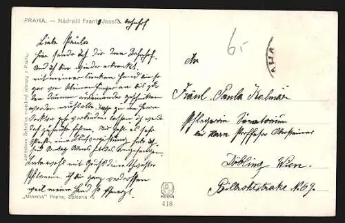 Künstler-AK Jaroslav Setelik: Prag, Bahnhof Frant. Josefa.