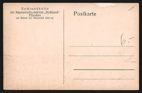 Künstler-AK Rudolf Reschreiter: Hochlandhütte, Blick gegen Wörner