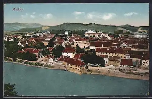 AK Maribor / Marburg, Teilansicht am Fluss
