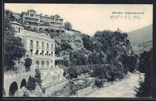 AK Meran, Partie an der Gilfpromenade