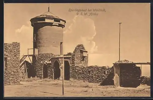 AK Windhuk /Deutsch-Südwest-Afrika, Partie an der Sperlingslust