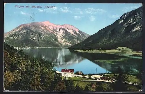 AK Maurach am Achensee, Seespitz mit Strassenpartie