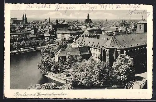 AK Breslau, von der Dominsel gesehen