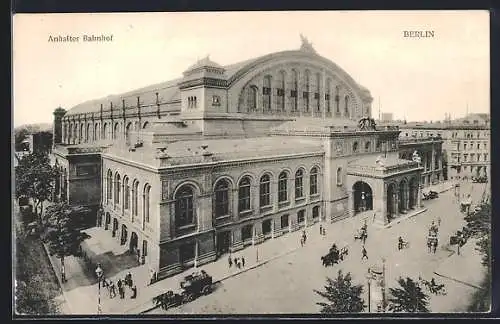 AK Berlin-Kreuzberg, Anhalter Bahnhof aus der Vogelschau