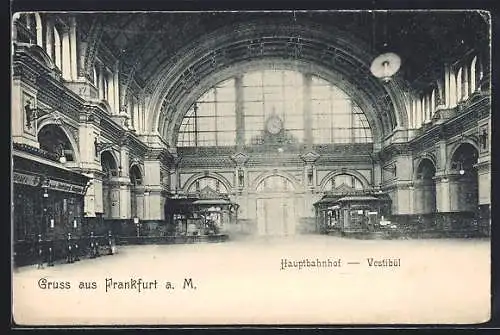AK Frankfurt a. M., Vestibül im Hauptbahnhof