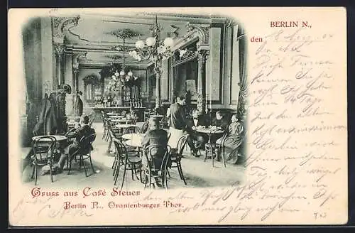 AK Berlin, Café Steuer am Oranienburger Thor, Innenansicht