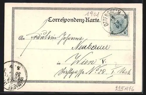 AK Ottensheim, Marktplatz mit Kirche