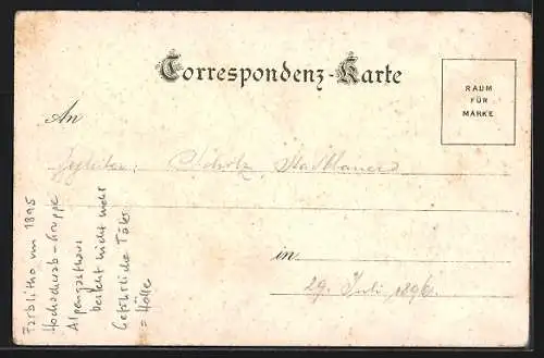 Lithographie Weichselboden, Gasthaus in der Höll Schützenauer