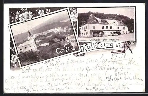 AK Wien-Kalksburg, Ortsansicht, Bauer's Gasthaus