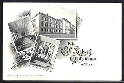 AK Wien, K. k. Carl Ludwig-Gymnasium, Innenansicht, Altar