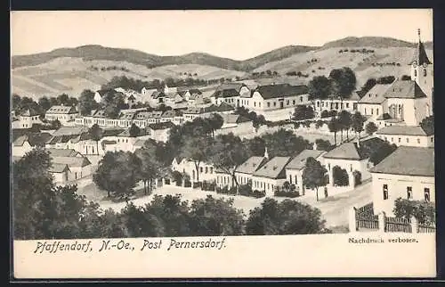 AK Pernersdorf /N.-Oe., Pfaffendorf mit Kirche aus der Vogelschau