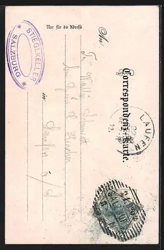Künstler-AK Franz Kulstrunk: Salzburg, Gasthaus Stieglkeller, Kapitelschwemme
