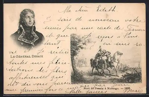 Künstler-AK Mort de Général Desaix à Marengo