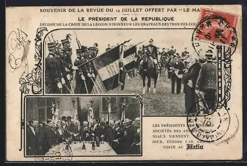 AK Le Président de la République décore de la Légion d`Honneur les Drapeux des Troupes