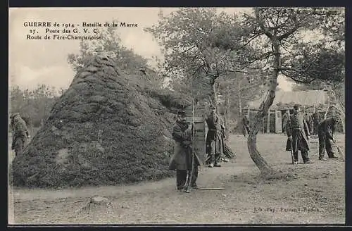 AK Bataille de la Marne, Route de Fère-Champenoise