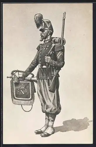 Präge-AK Chasseur á pied de la Garde Impériale