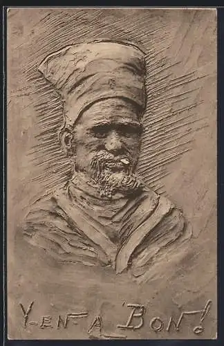 Künstler-AK Porträt eines uniformierten französischen Soldaten