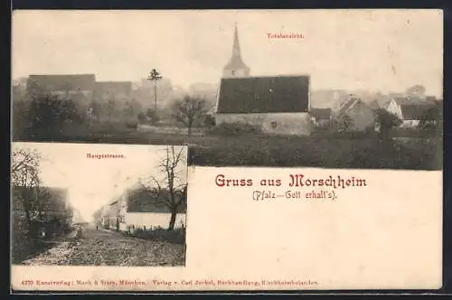 AK Morschheim, Totalansicht, Hauptstrasse