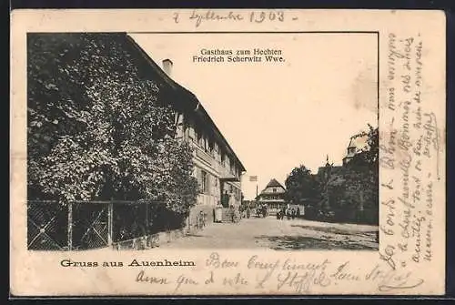 AK Auenheim / Baden, Gasthaus zum Hechten Friedrich Scherwitz Witwe