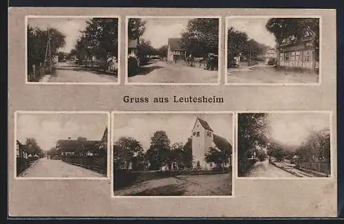 AK Kehl, Leutesheim, Kirche, Strassenpartie, Ortspartie