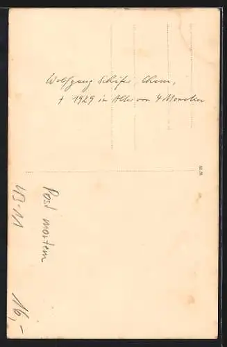 Foto-AK Post mortem Bild von Wolfgang Schäfer, starb 1929 im Alter von 4 Monaten