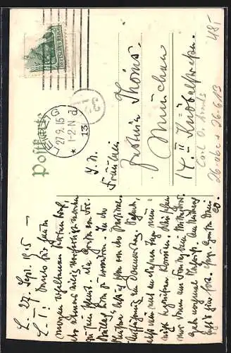 Künstler-AK Handgemalt sign. Carl O. Arends: Grüsse aus Leipzig mit prächtigem Rosenstrauss