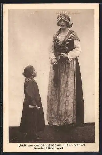 AK Ostfriesische Riesin Mariedl, 2,30 Mtr. gross