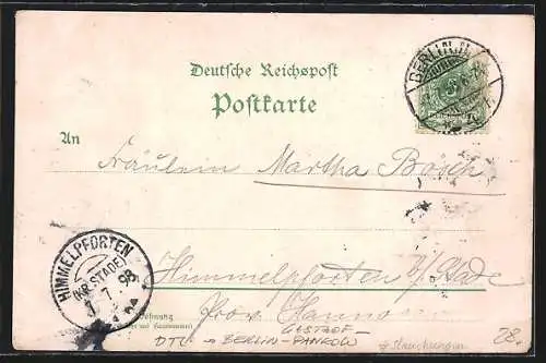 Lithographie Berlin-Pankow, Gasthof Schloss Schönholz, Tanzsaal, Sportplatz