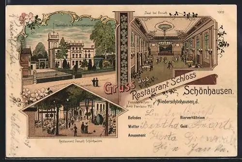 Lithographie Berlin-Pankow, Restaurant Schloss Schönhausen, Restaurant Donath, Baumschule
